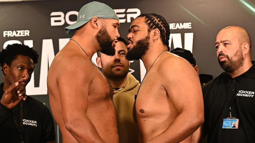 Clarke vs TKV: Security separate heavyweights at weigh-in for British title fight