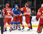 Detroit Red Wings vs. New York Rangers game ends with benches-clearing scuffle