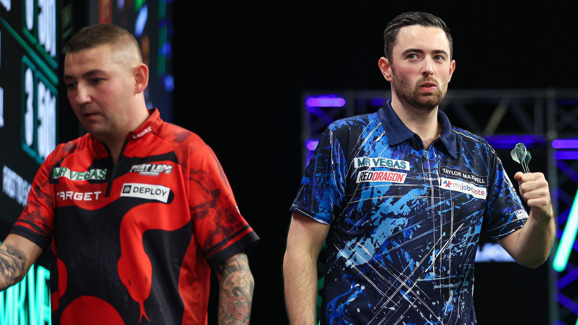 Grand Slam of Darts: Luke Humphries knocks out Nathan Aspinall to advance