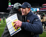 VIDEO: Bears coach Ben Johnson takes shirt off to celebrate win over Eagles