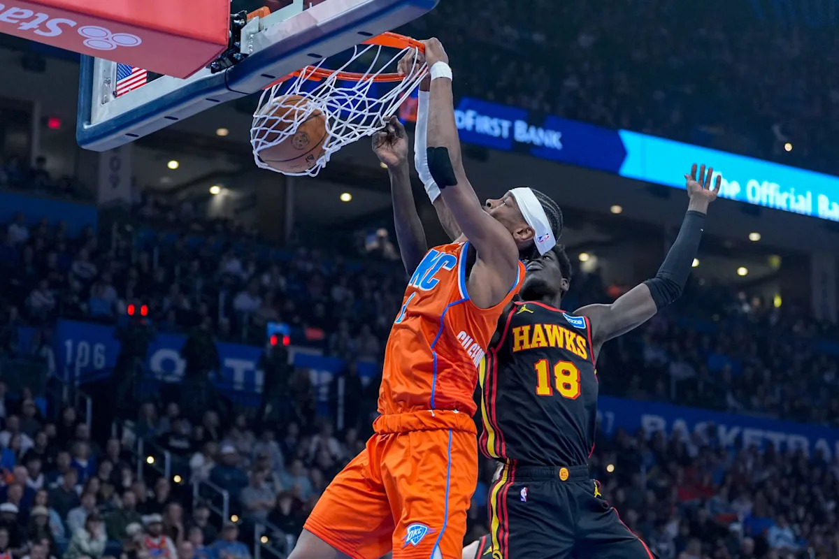 Shai Gilgeous-Alexander, OKC Thunder outlast hot-shooting Hawks for home win