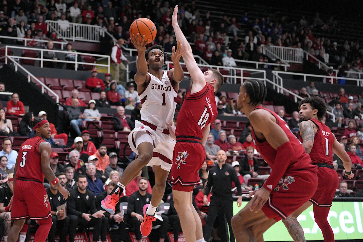 Freshman Ebuka Okorie leads Stanford to an 80-76 win over No. 16 Louisville