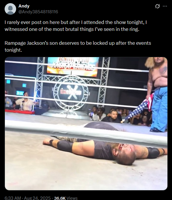Rampage Jackson’s Son, Raja Jackson, Hospitalizes Wrestler During California Event – Possibly Deceased