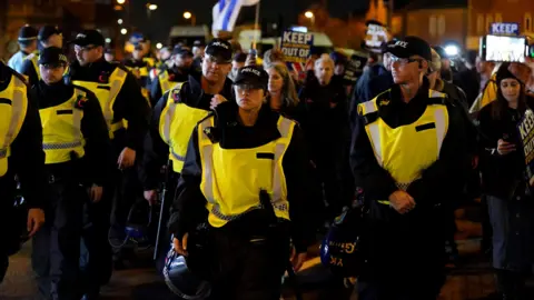 Birmingham sees Maccabi-Villa demos amid ‘unprecedented’ policing