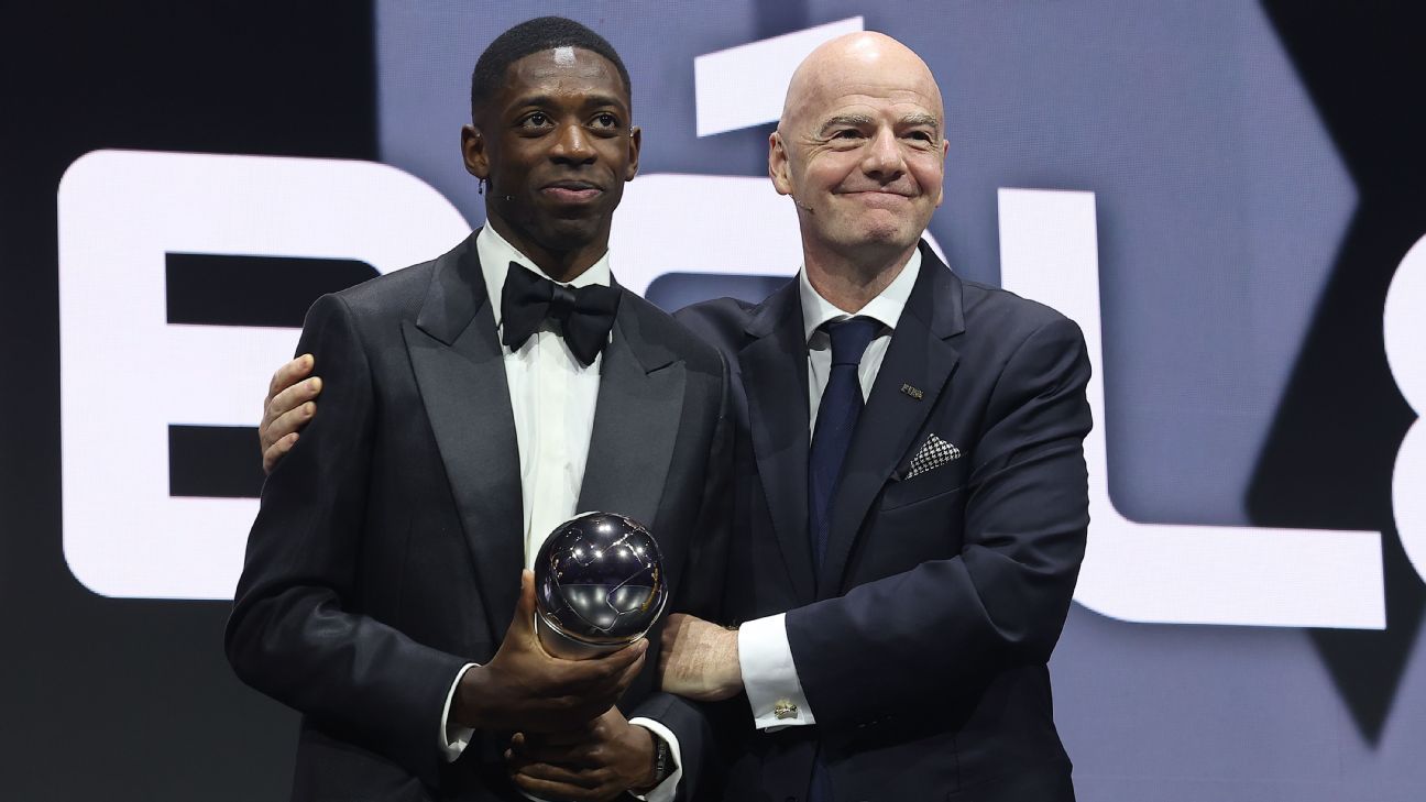 Dembélé beats Yamal, Mbappé to FIFA Best award