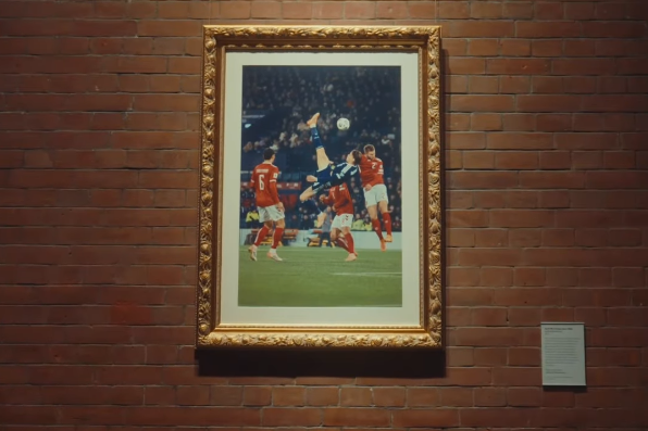Picture perfect: McTominay's breathtaking bicycle kick on display at Scotland museum