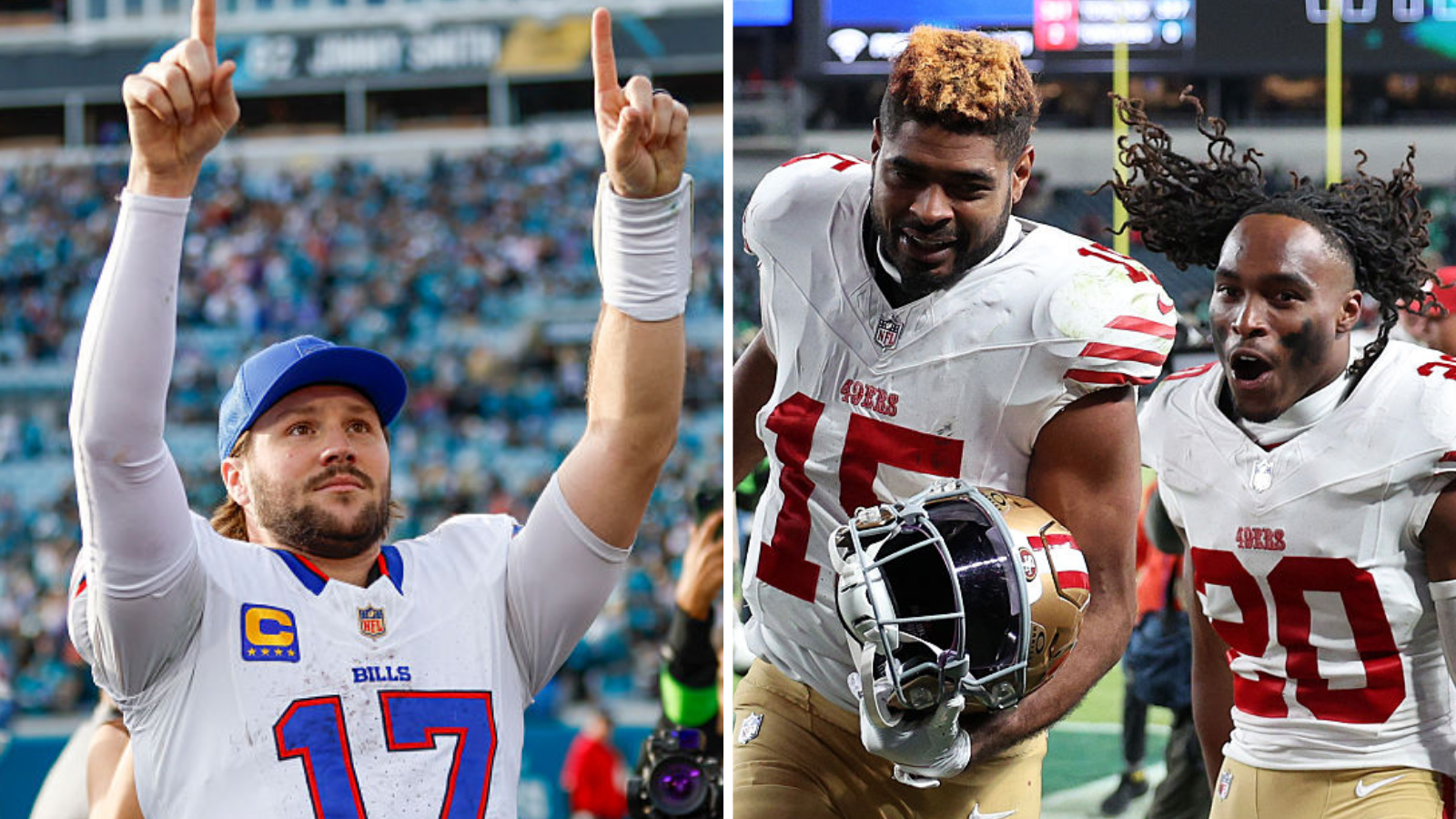 NFL play-offs: San Francisco knock out champions Philadelphia as Buffalo and New England also win