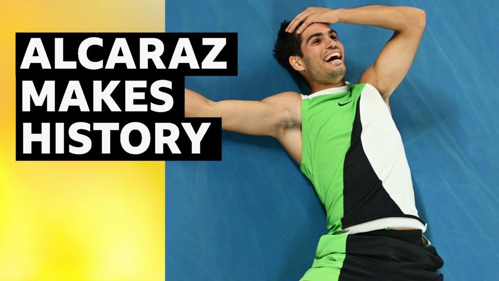 Australian Open 2026: Carlos Alcaraz beats Novak Djokovic in final - winning moment