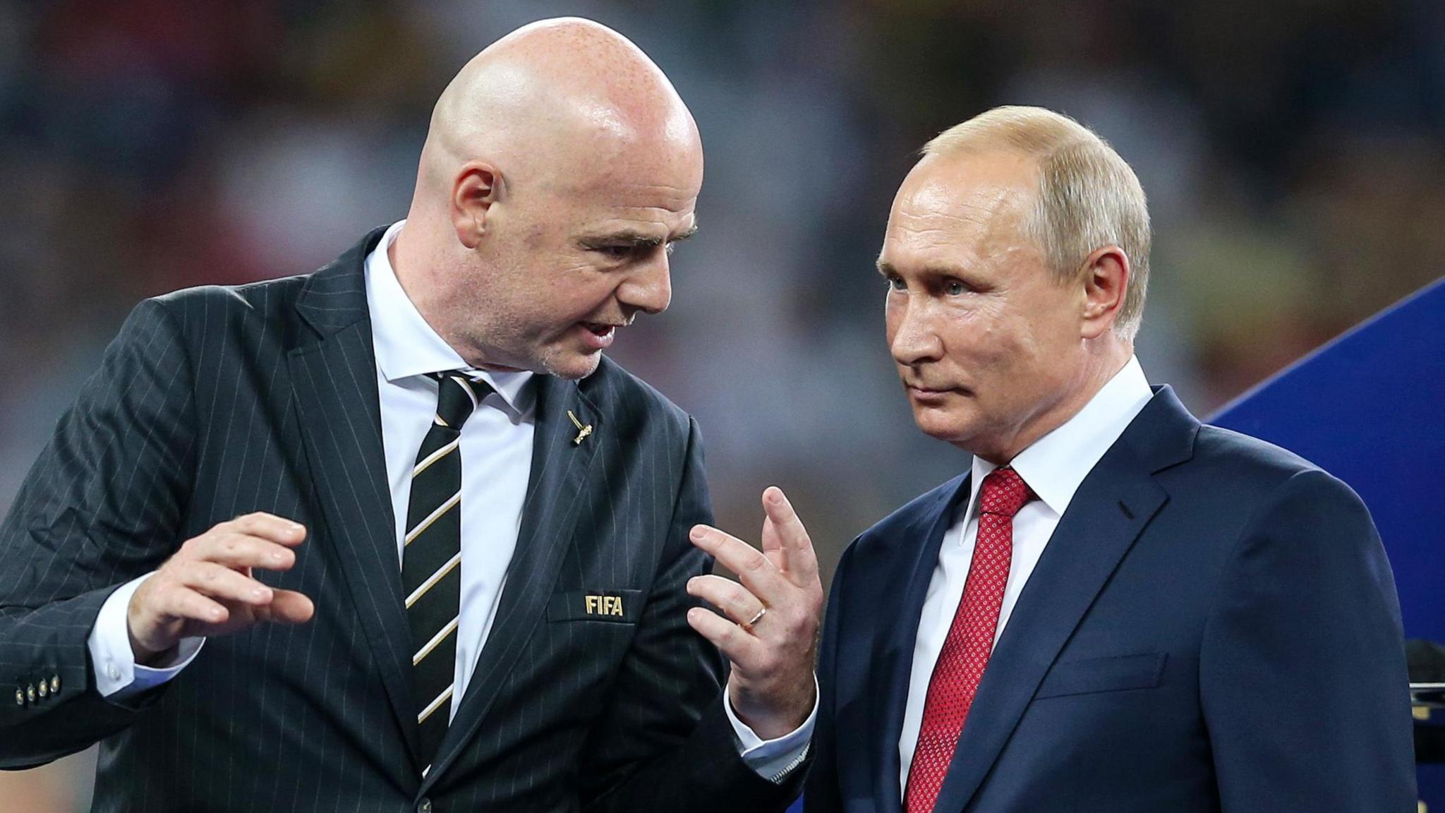 Fifa president Gianni Infantino called ‘infantile’ for wanting to lift Russia ban