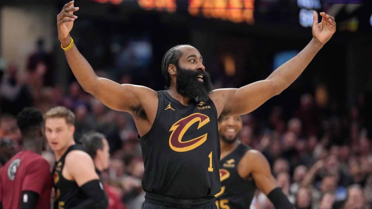Harden turns playmaker in Cavs home debut