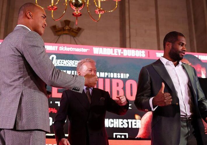 Wardley vs Dubois: Daniel Dubois refuses fist bump from world champion Fabio Wardley after face-off