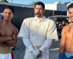 Xander Zayas and Emiliano Vargas represent boxing during Bad Bunny Super Bowl halftime show